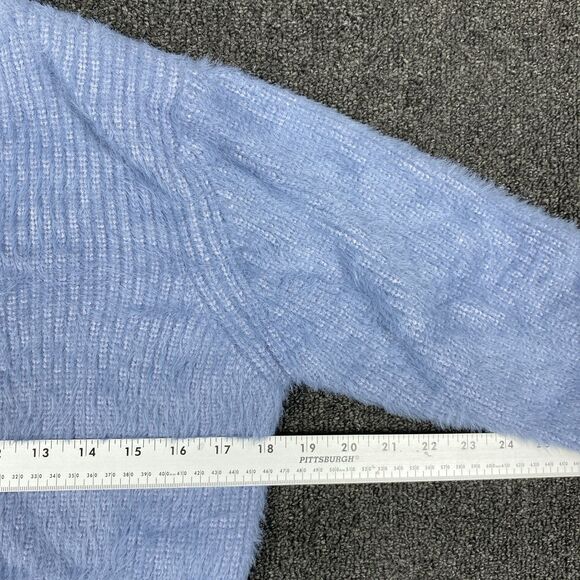 Windsor Pullover Long Sleeve Sweatshirt Fluffy Front Tie Crop Womens Size Small - Picture 3 of 5